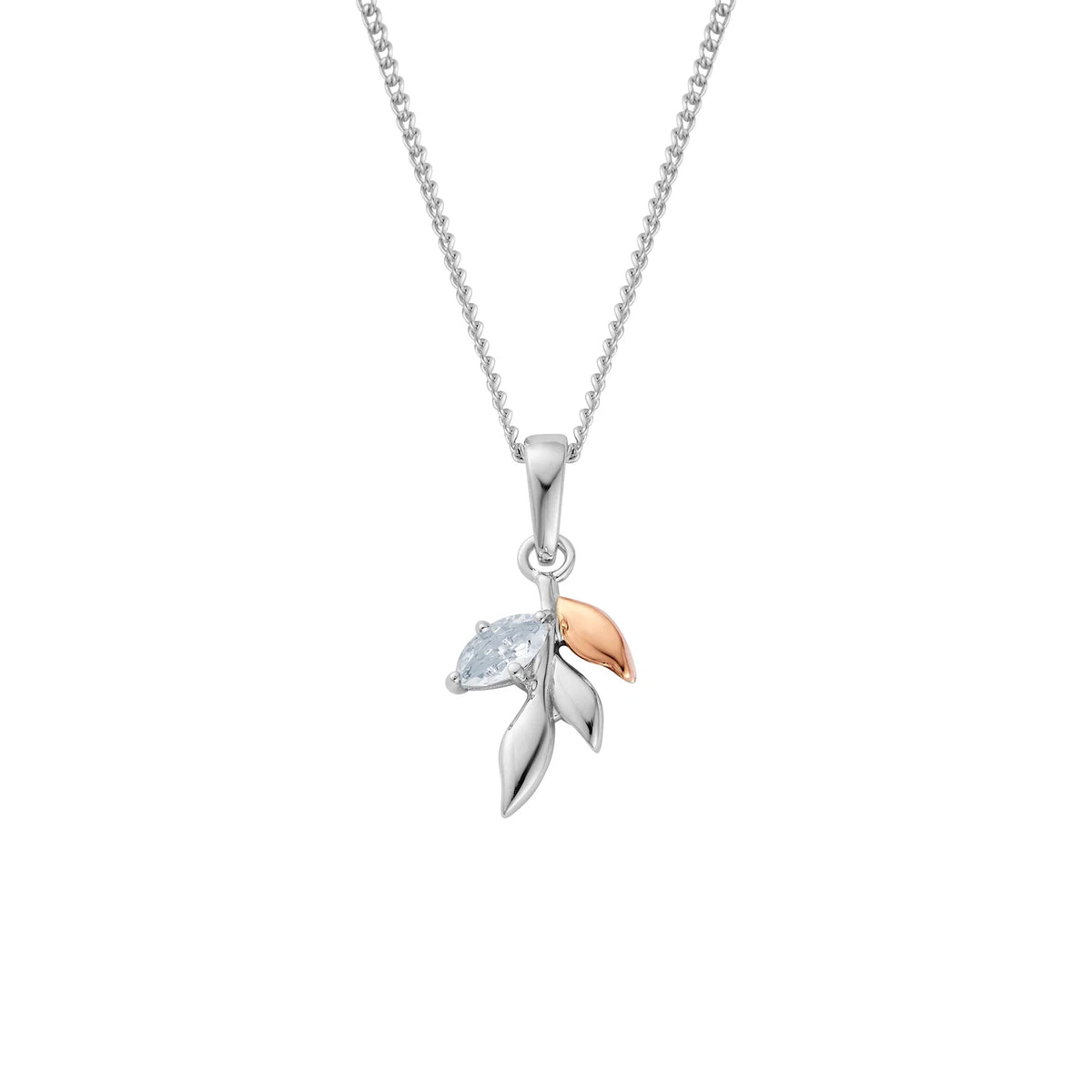 Clogau Silver Leaf Topaz Pendant Necklace 3SROY973