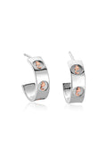 Sterling silver Clogau Insignia earrings featuring the iconic Welsh seahorse design, half hoop style.