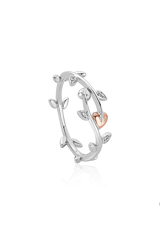 Clogau Tree Of Life Vine Ring With White Topaz in Sterling Silver