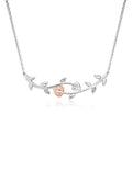 Sterling silver Clogau Tree Of Life necklace. Vine design with rose gold accents, conveying timeless elegance and