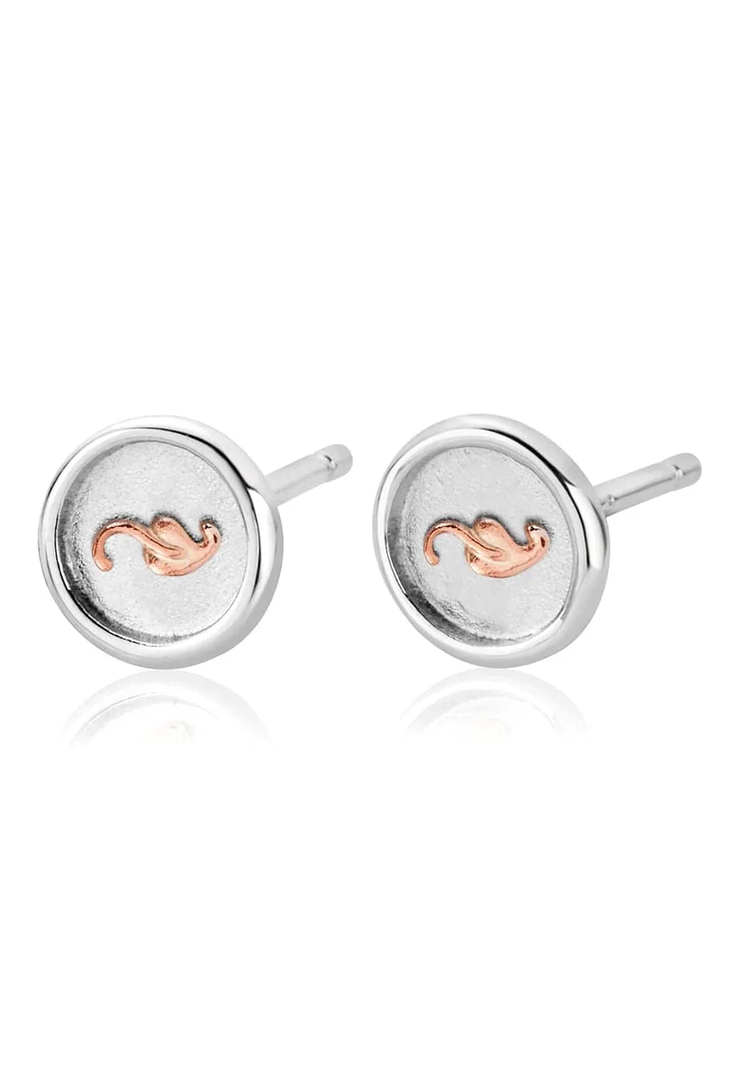 Elegant Clogau earrings in sterling silver, showcasing the Welsh dragon insignia design. Perfect jewelry gift idea.