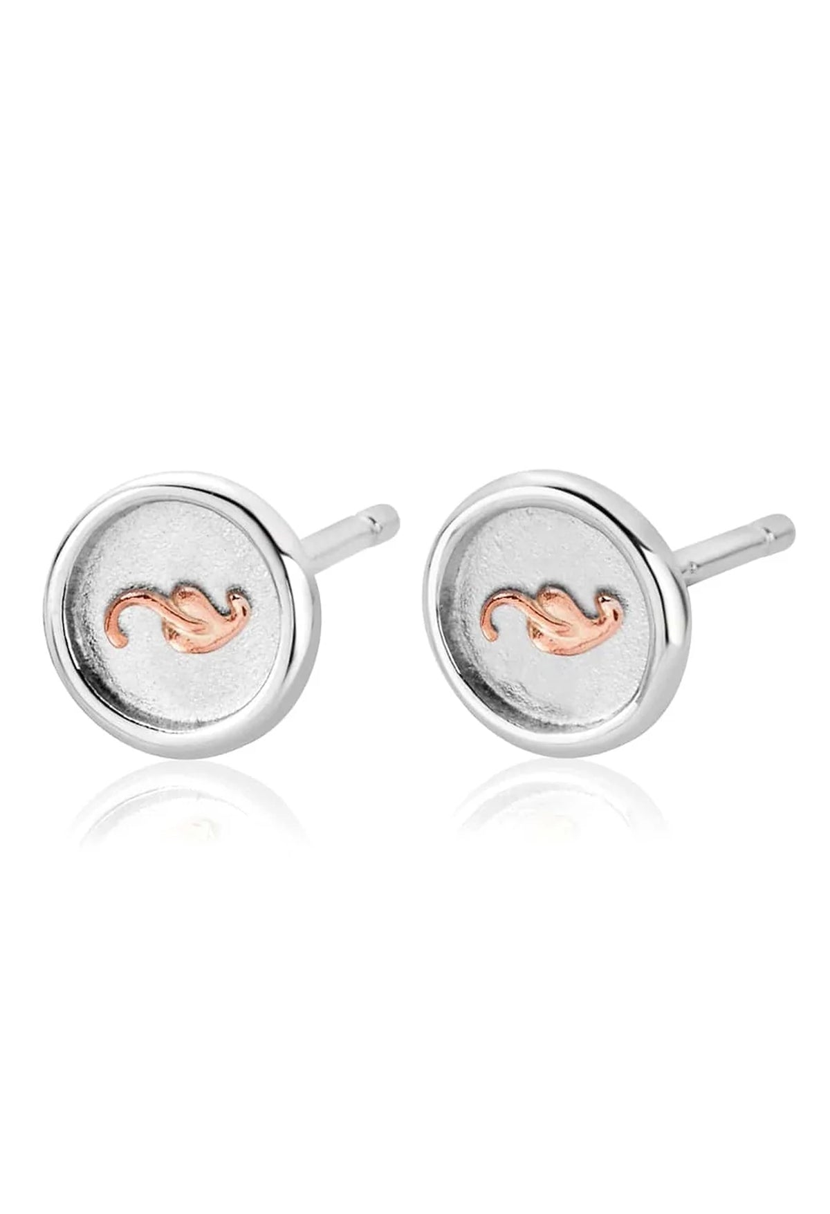Elegant Clogau earrings in sterling silver, showcasing the Welsh dragon insignia design. Perfect jewelry gift idea.