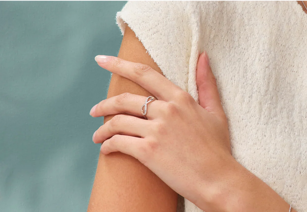 Clogau Infinity Ring With White Topaz in Sterling Silver by Clogau