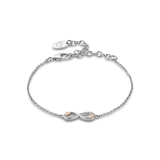 Clogau Tree of Life Infinity Bracelet With White Topaz In Sterling Silver 3STOL0737
