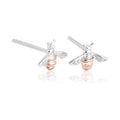 The Clogau Natures Wonder Honey Bee Earrings in sterling silver, a silver and rose-gold jewellery from Clogau, available at OD’s Jewellers in St Helens.