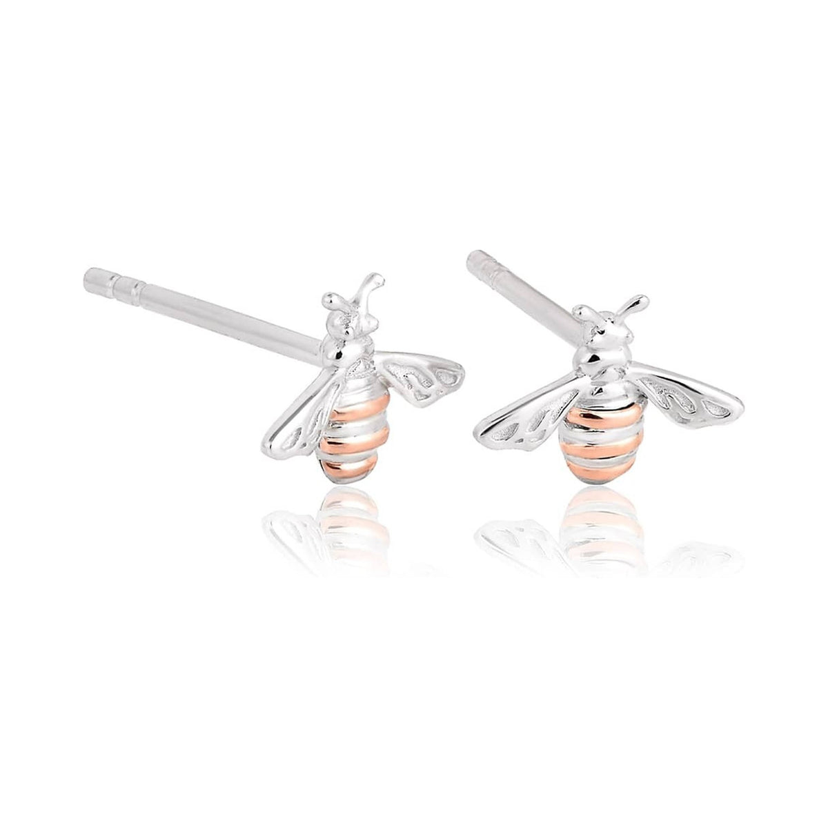 The Clogau Natures Wonder Honey Bee Earrings in sterling silver, a silver and rose-gold jewellery from Clogau, available at OD’s Jewellers in St Helens.
