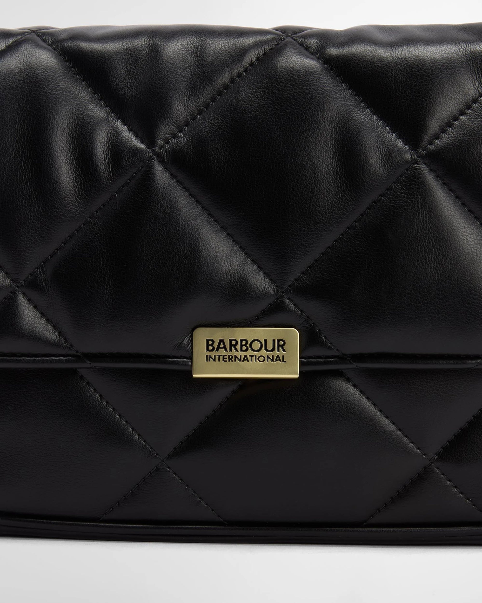 Women's Barbour International Soft Quilted Shoulder Bag in Black — view 4