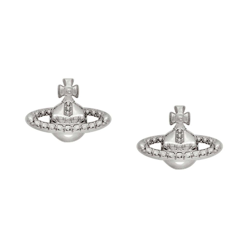 The Vivienne Westwood Farah Orb Earrings, platinum plated earrings from Vivienne Westwood, available at OD’s Jewellers in St Helens.
