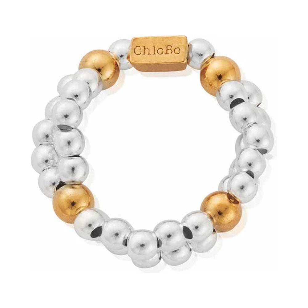 Beaded ring with 'ChloBo' nameplate.