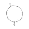 ChloBo bracelet featuring sterling silver noodles and balls, with a delicate angel wing charm.
