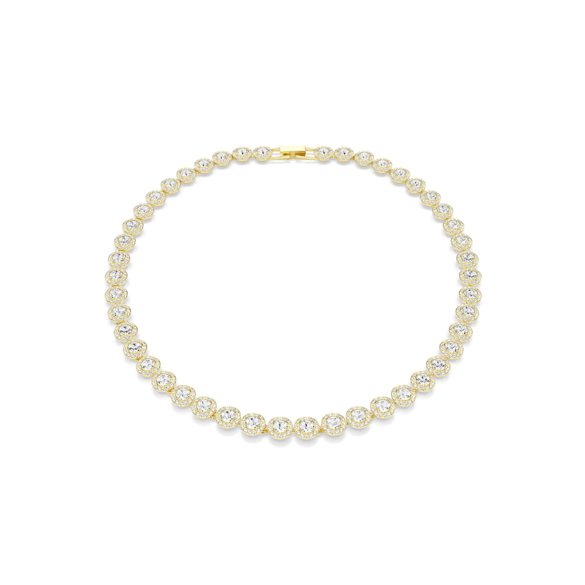 Swarovski Una Angelic Round Cut Crystal Necklace Rhodium Plated