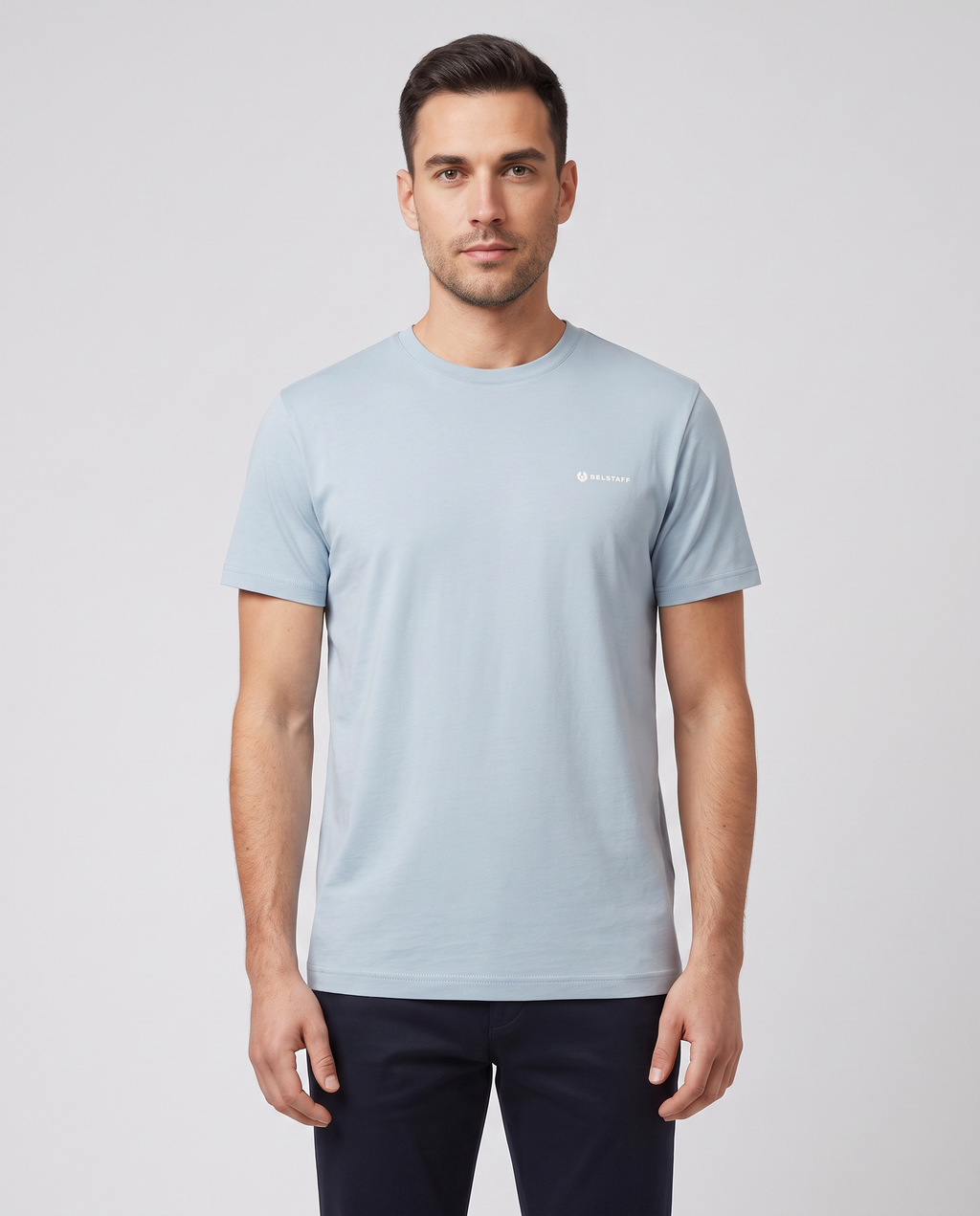 Mens Belstaff 3 Pack Multi T Shirts Petrol/Mist Blue/Concrete — Mist Blue