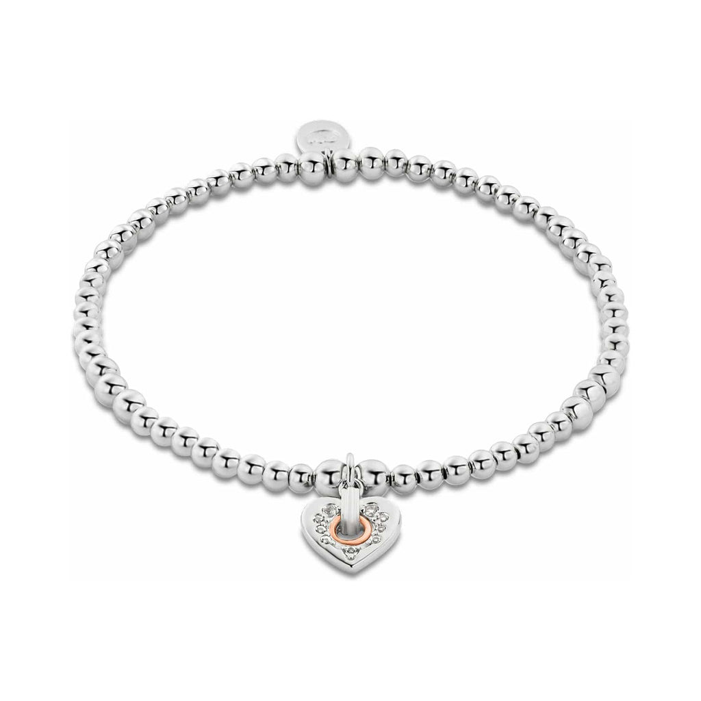 Clogau Cariad Silver Sparkle Heart Affinity Bracelet 3SBB85S