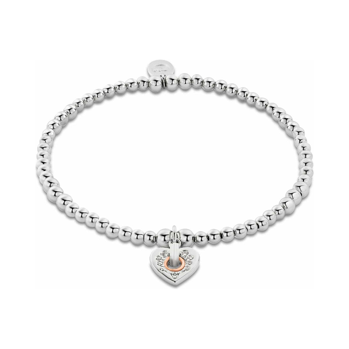 Clogau Cariad Silver Sparkle Heart Affinity Bracelet 3SBB85S