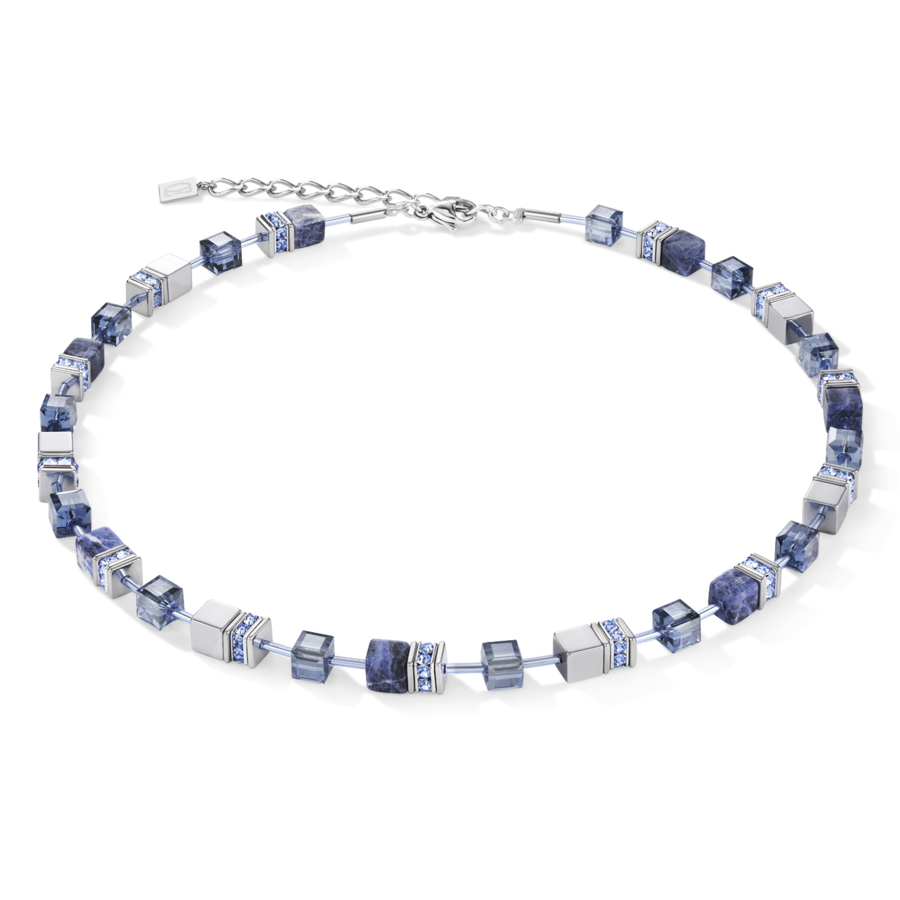 The Coeur De Lion Sodalite Necklet, a blue silver-toned metal necklet from Coeur De Lion, available at OD’s Jewellers in St Helens.