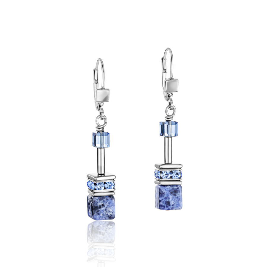 The Coeur De Lion Sodalite Earrings, a blue sodalite and silver metal earrings from Coeur De Lion, available at OD’s Jewellers in St Helens.