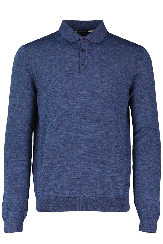 Men's BOSS Black Lancione Bright Blue 3 Button Knitted Polo