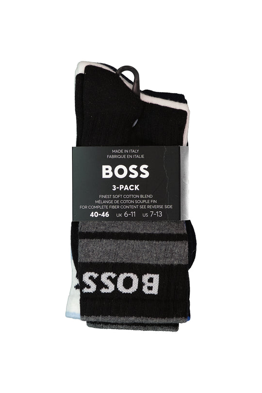 Men's BOSS Black 3 Pack Rib Stripe Socks