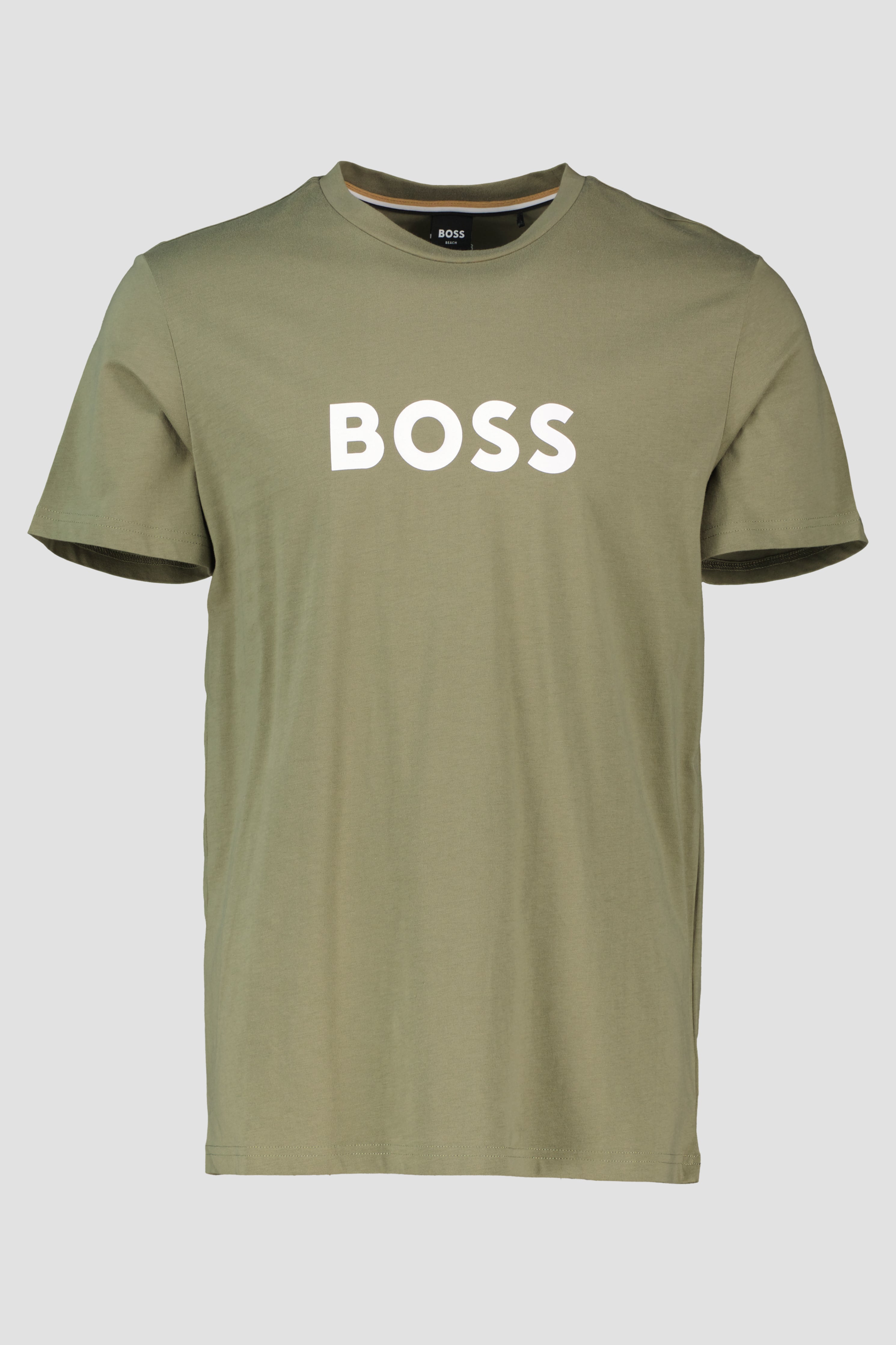 Men's BOSS Black Khaki RN Cotton Logo T Shirt