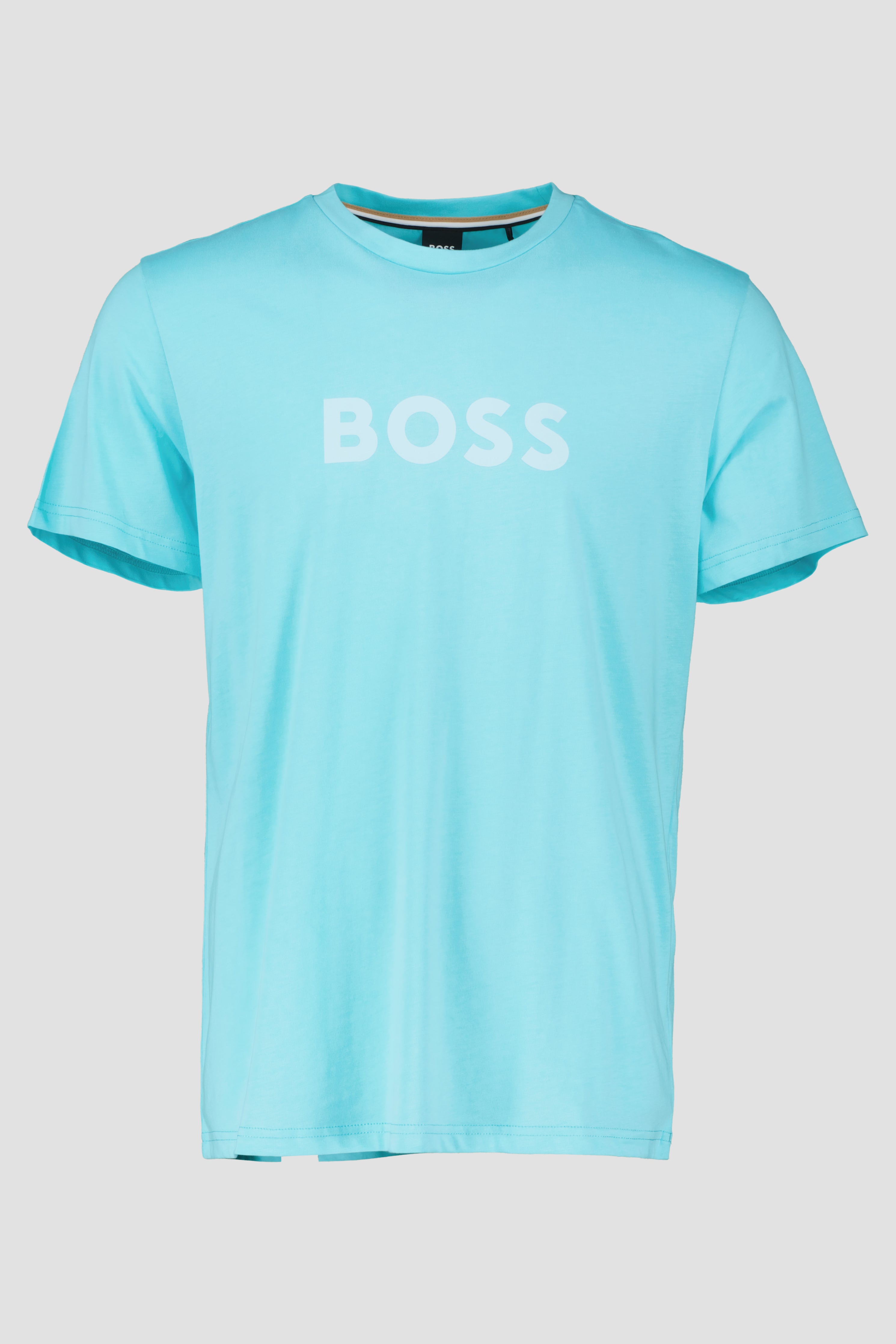 Men's BOSS Black Aqua RN Cotton Logo T Shirt