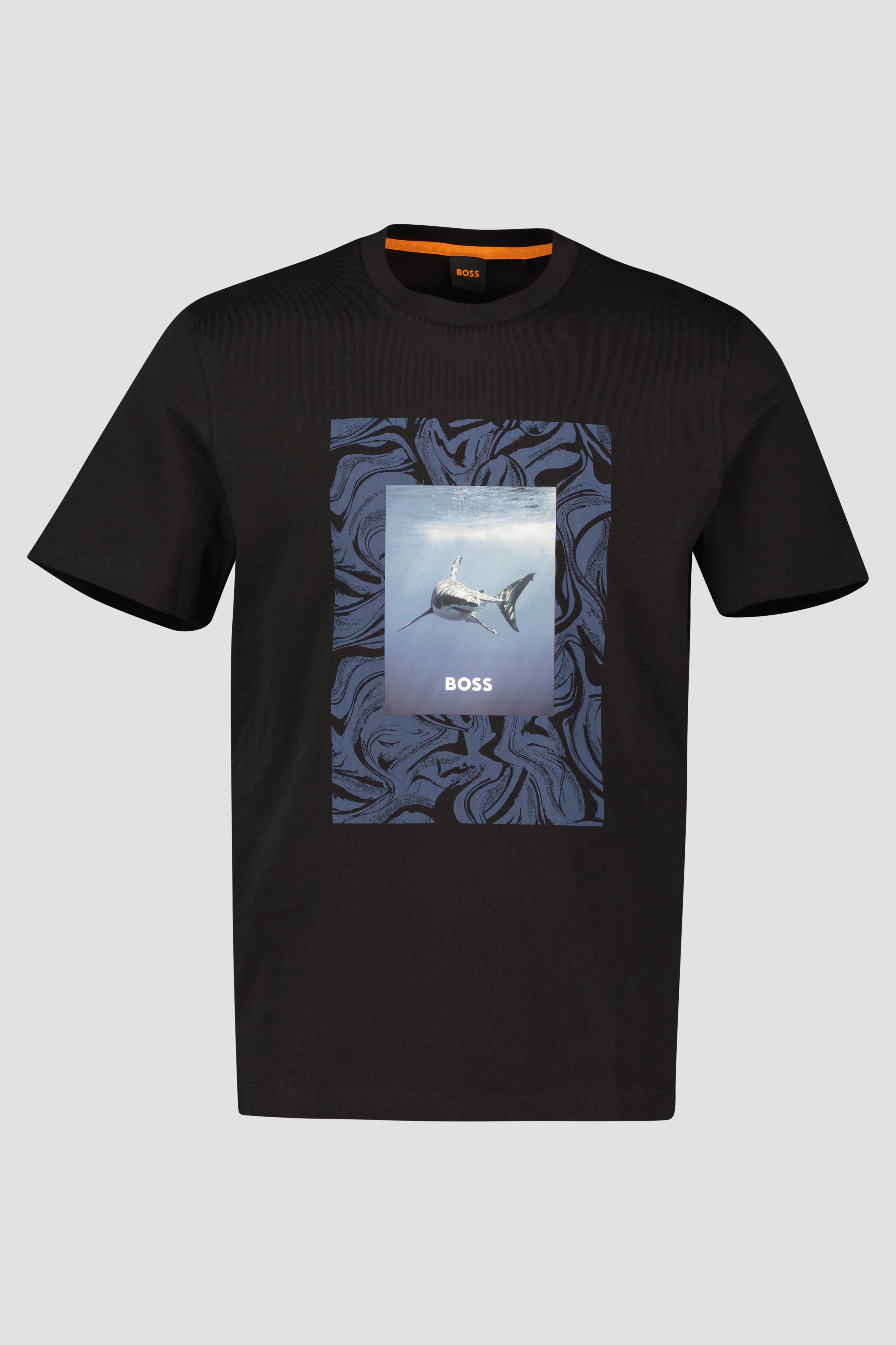 Men's BOSS Orange Te Tucan Black Print T Shirt