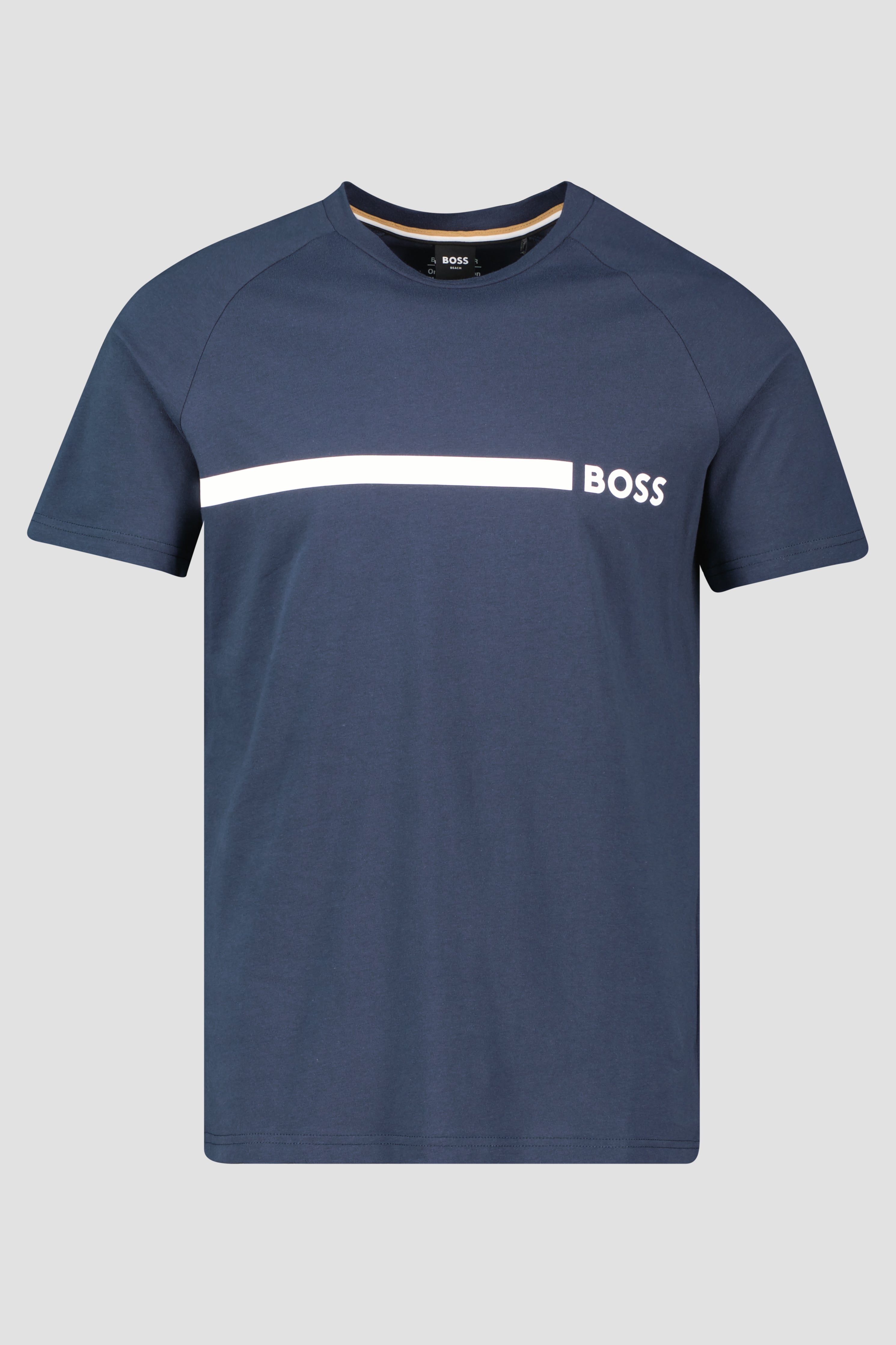 Men's BOSS Black RN Navy Slim Fit Cotton Logo T Shirt