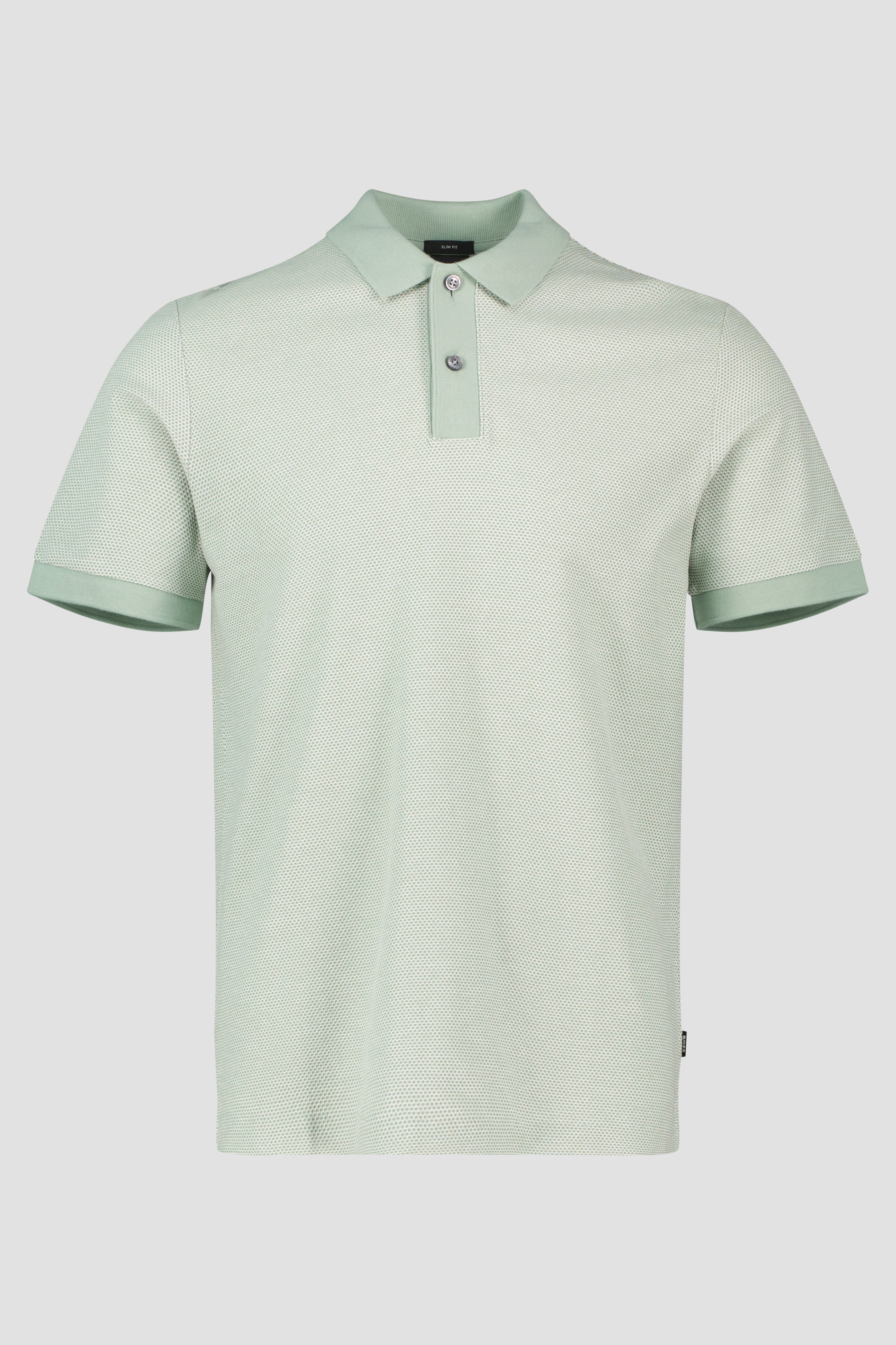Men's BOSS Black Phillipson 37 Open Green Slim Fit Polo Shirt