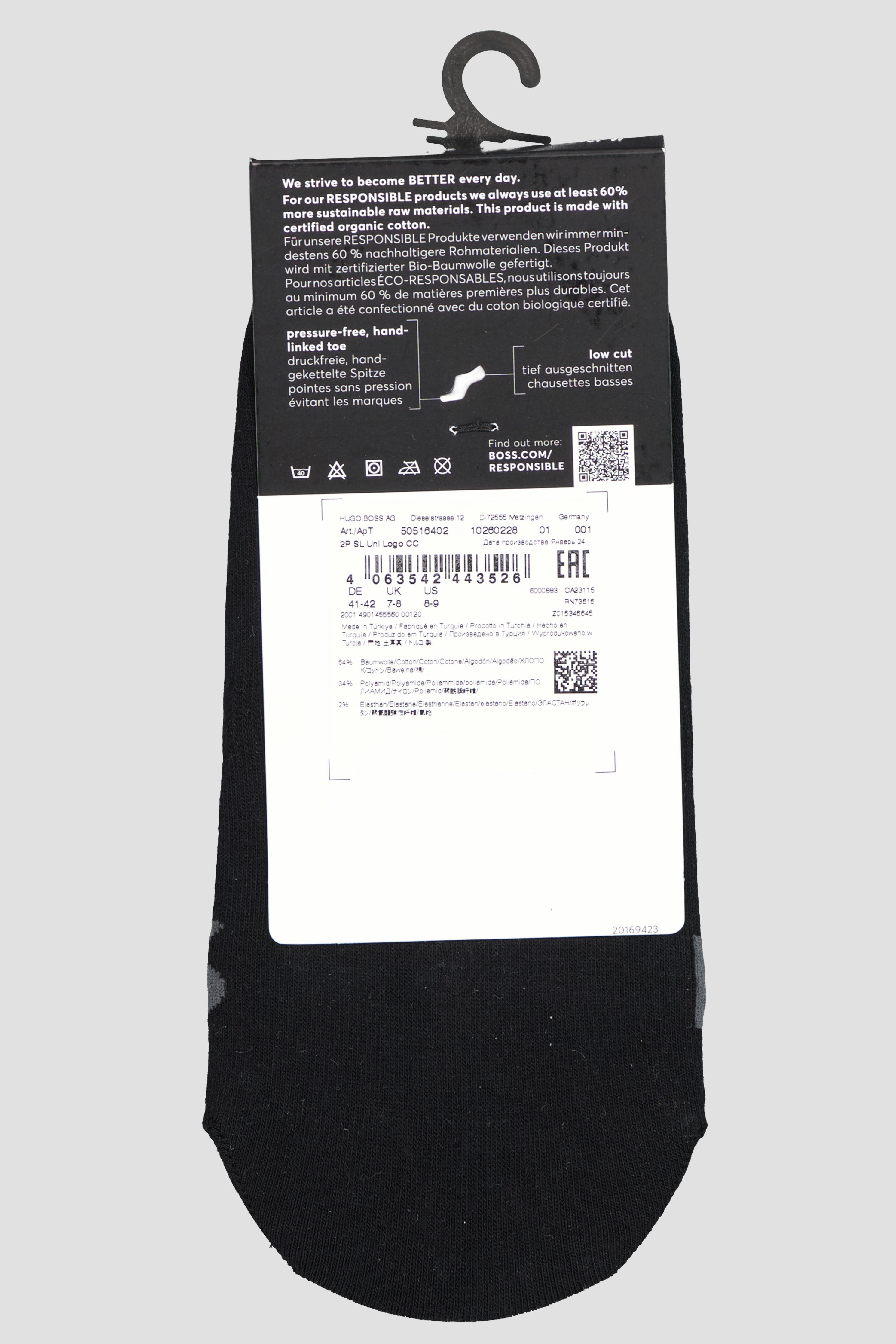 Men's BOSS Black Invisible Black No Show Socks — view 2