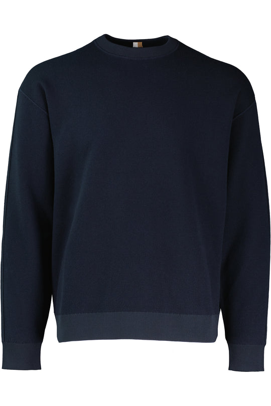 Mens BOSS Black H-Daero Dark Blue Relaxed Fit Knitwear
