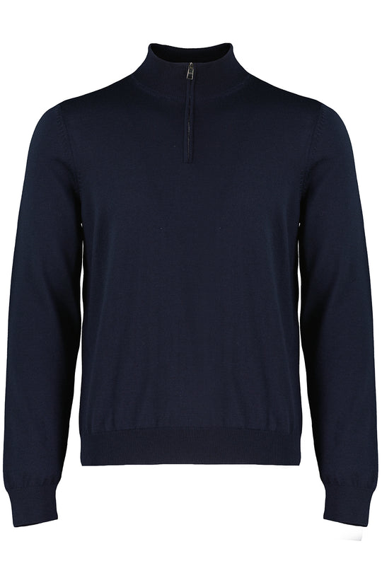 Men's BOSS Navy Ebenji 1/4 Zip Knitwear