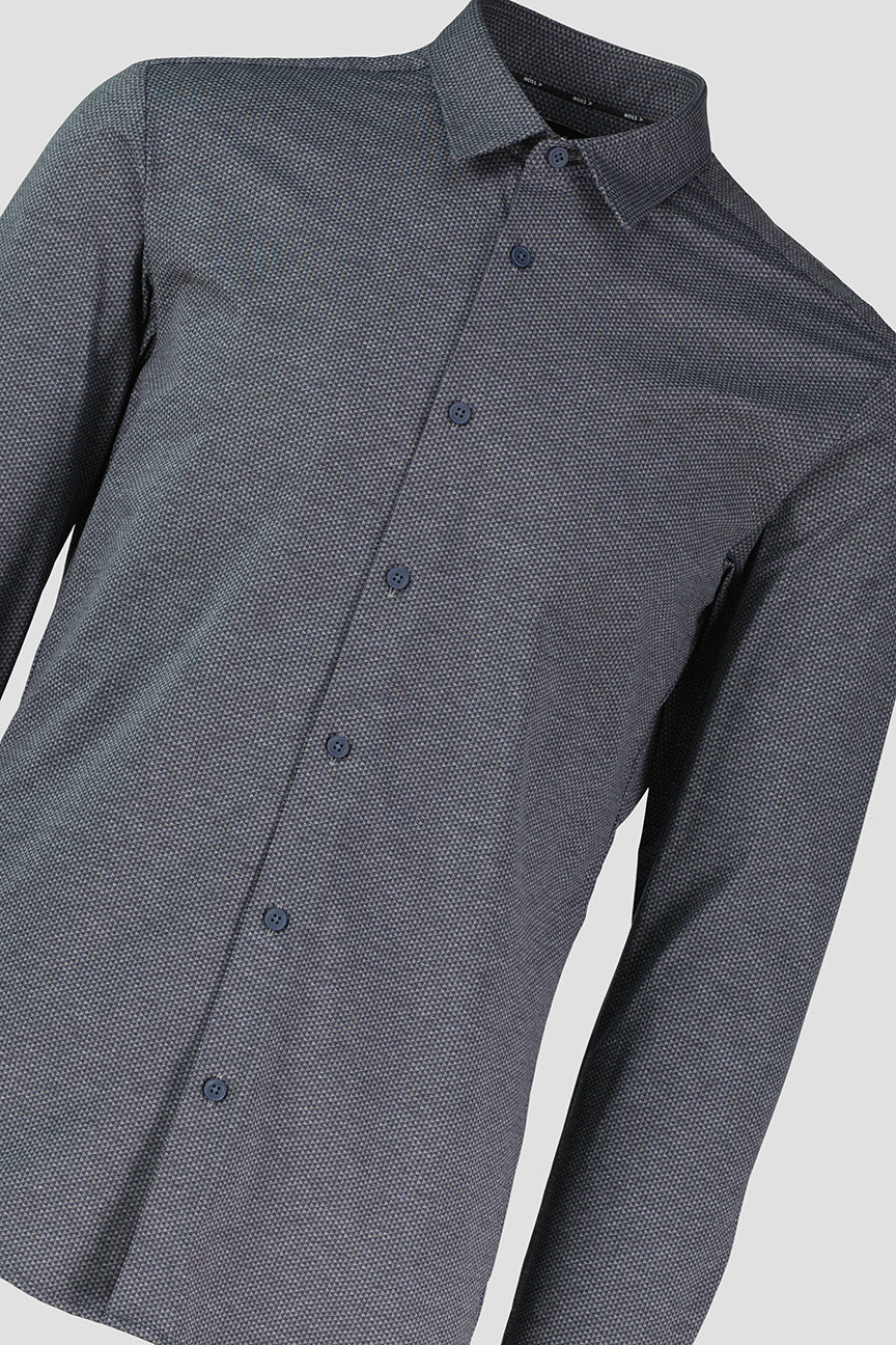 Men's BOSS Navy P-ROAN-kent-C1-233 Slim Fit Shirt - image 4