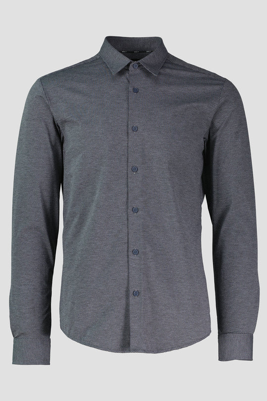 Men's BOSS Navy P-ROAN-kent-C1-233 Slim Fit Shirt