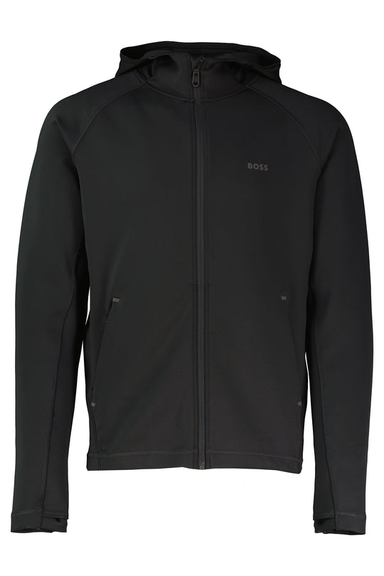 Mens BOSS Green Sicon Active Black Zip Hoodie