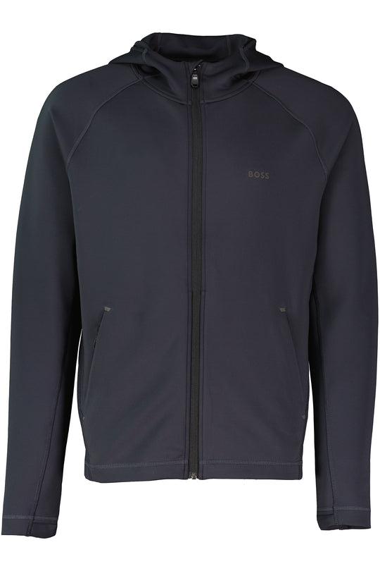 Mens BOSS Green Sicon Active Dark Blue Zip Hoodie