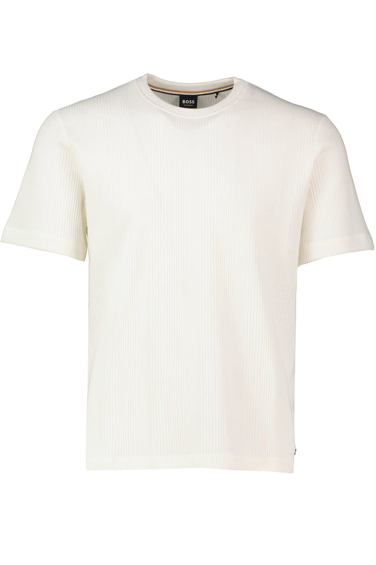 Mens BOSS Black Structure T-Shirt in Natural