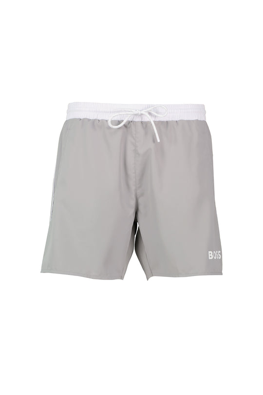 Mens BOSS Black Starfish Medium Grey Swim Shorts