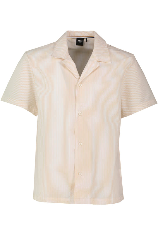 Mens BOSS Black Velvetfish_Shirt in Open White