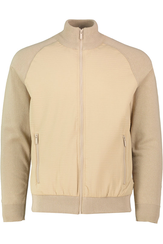 Mens BOSS Black P-Jiorge Light Beige Knitted Jacket