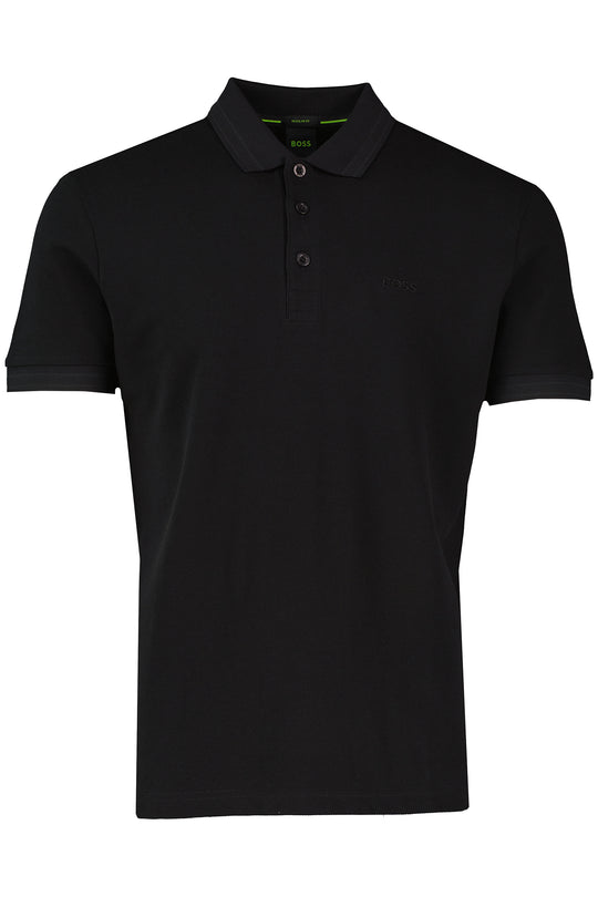 Mens BOSS Green Paddy Black Polo Shirt