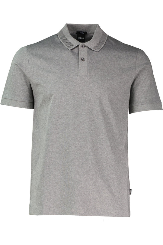 Mens BOSS Black H-Phillipson 199 Slim Fit Medium Grey Polo Shirt