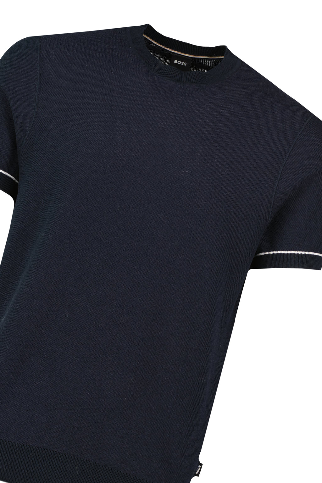 Mens BOSS Black H-Jianfranco Dark Blue Knitted T Shirt - image 4