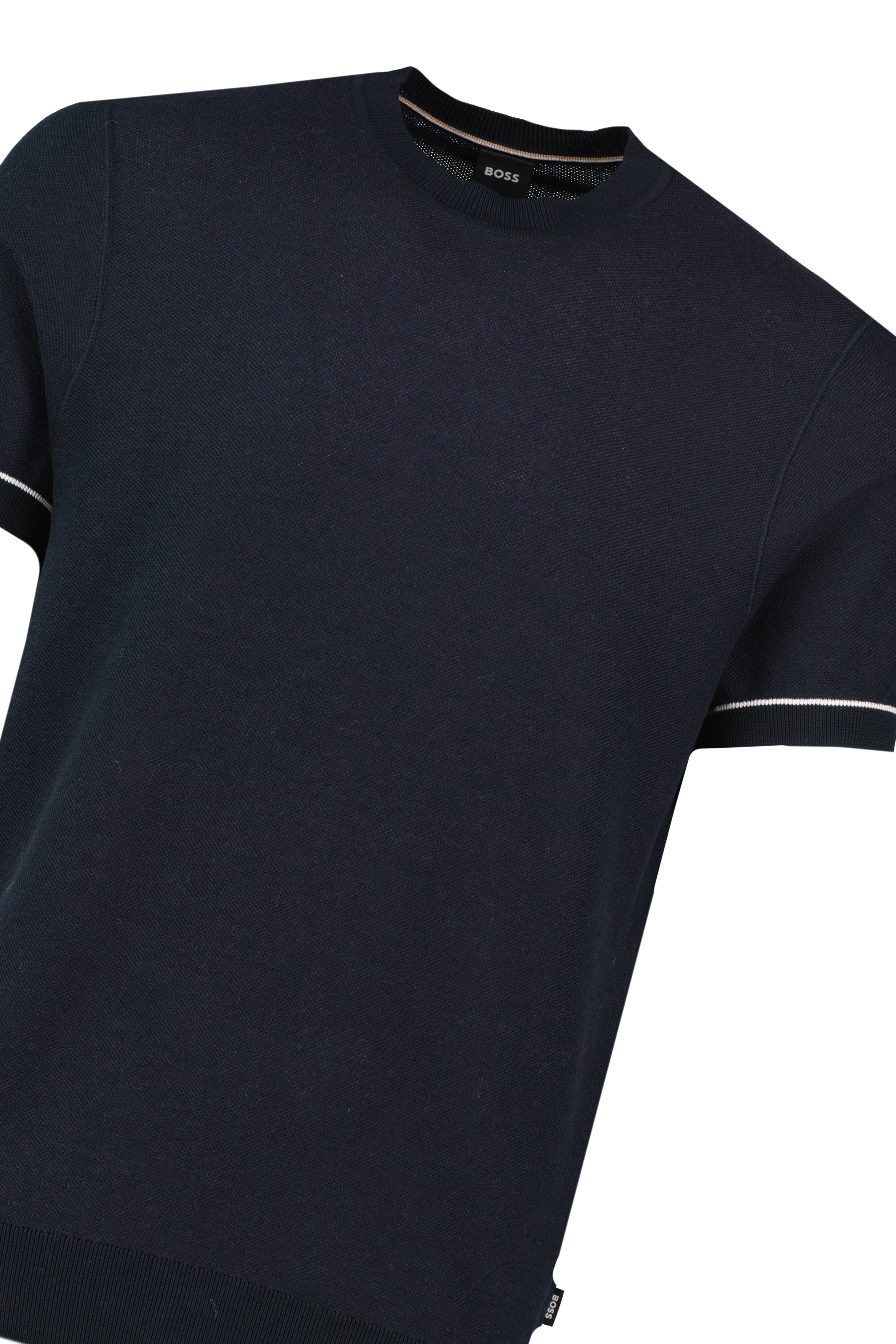 Mens BOSS Black H-Jianfranco Dark Blue Knitted T Shirt - image 4
