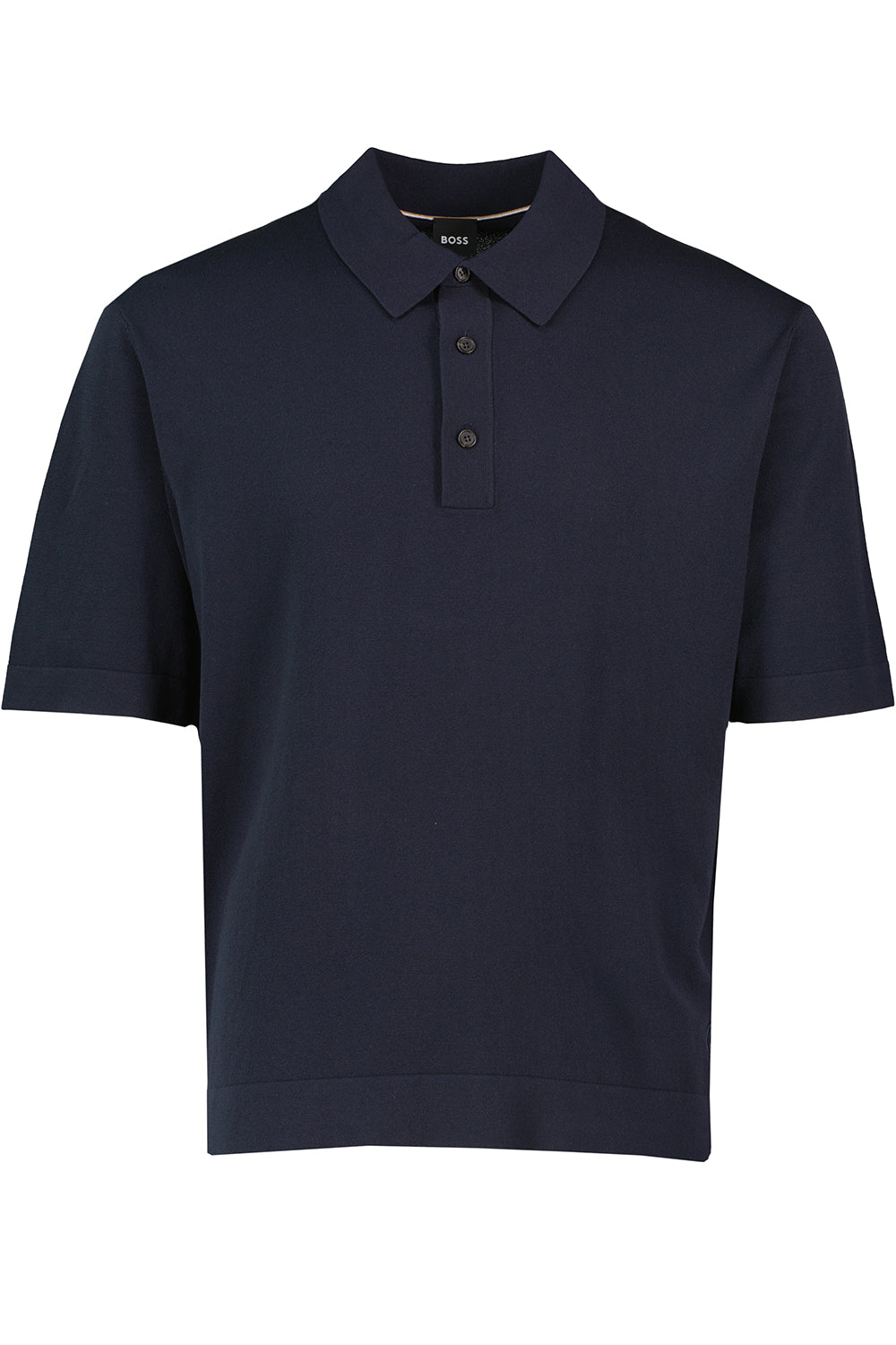 Mens BOSS Black C-Jervasoni Dark Blue Relaxed Fit Knitted Polo Shirt - image 2