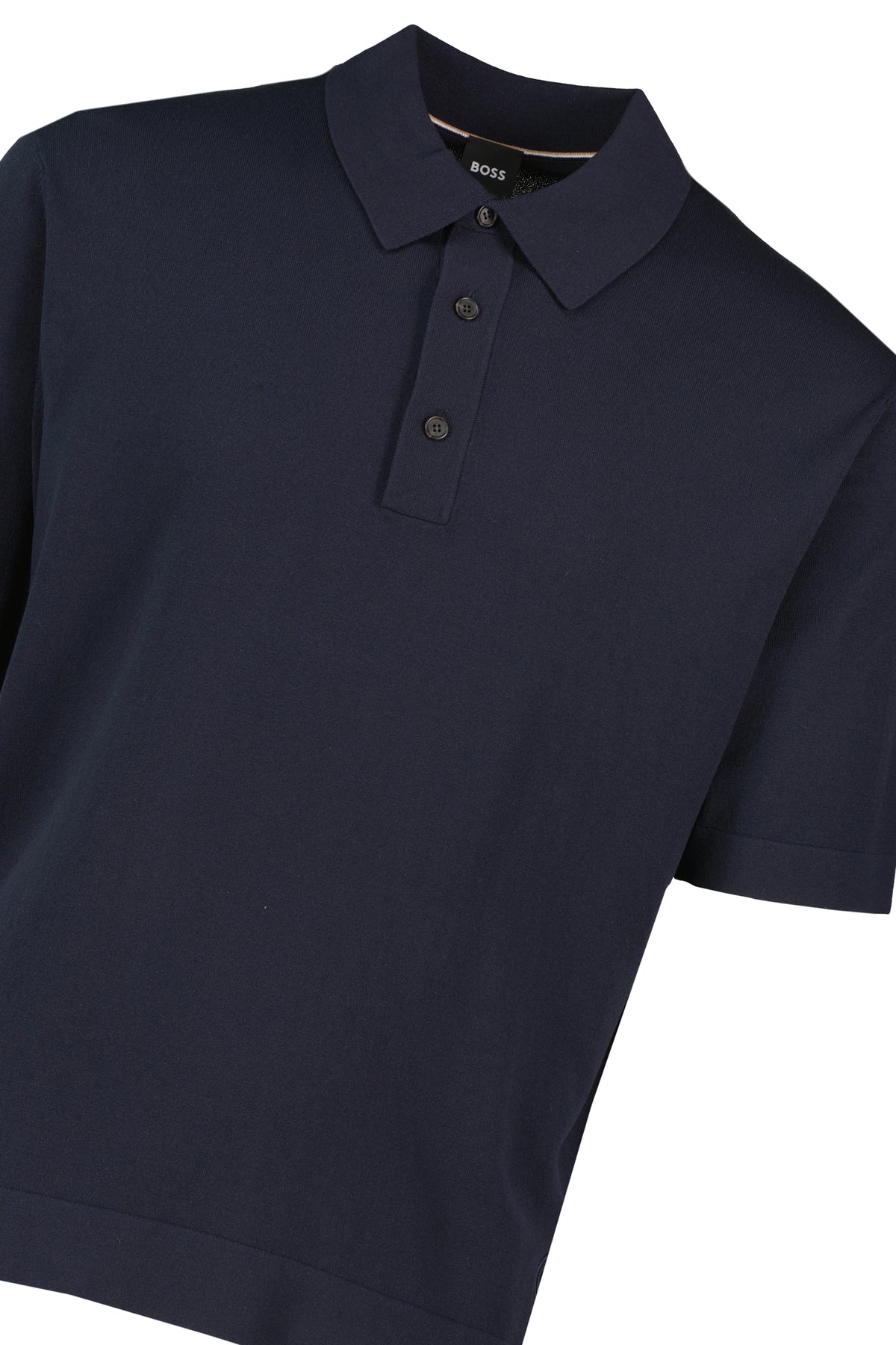 Mens BOSS Black C-Jervasoni Dark Blue Relaxed Fit Knitted Polo Shirt - image 3