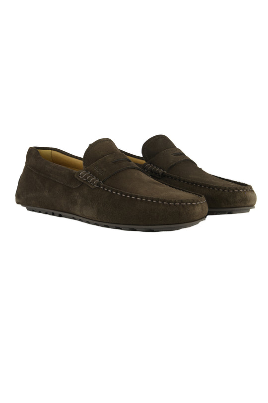 Mens BOSS Black Noel_Mocc_sdpeb Dark Brown Moccasins