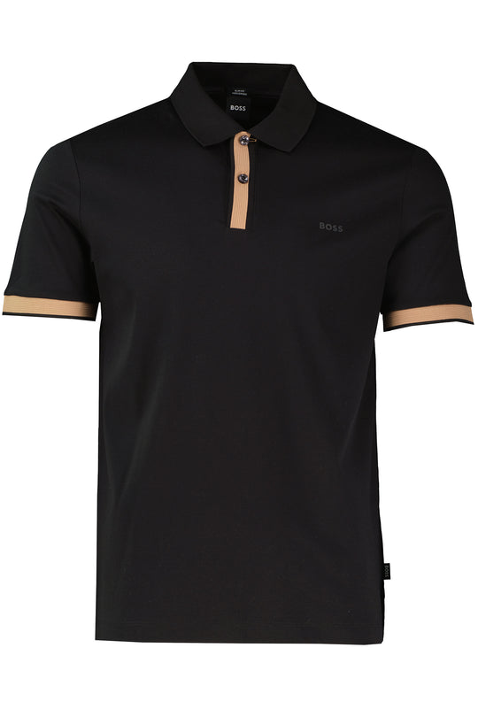Mens BOSS Black H-Phillipson 200 Slim Fit Black Polo Shirt