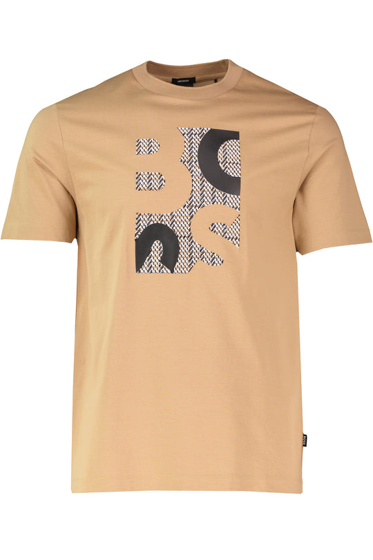 Mens BOSS Black H-Thompson 655 Beige T Shirt