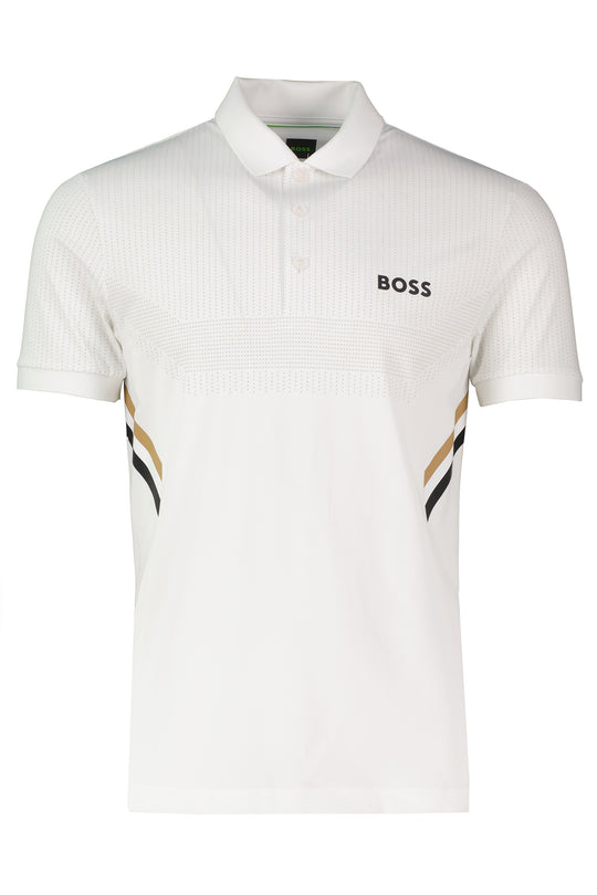 Mens BOSS Green White Paule TOC Polo Shirt