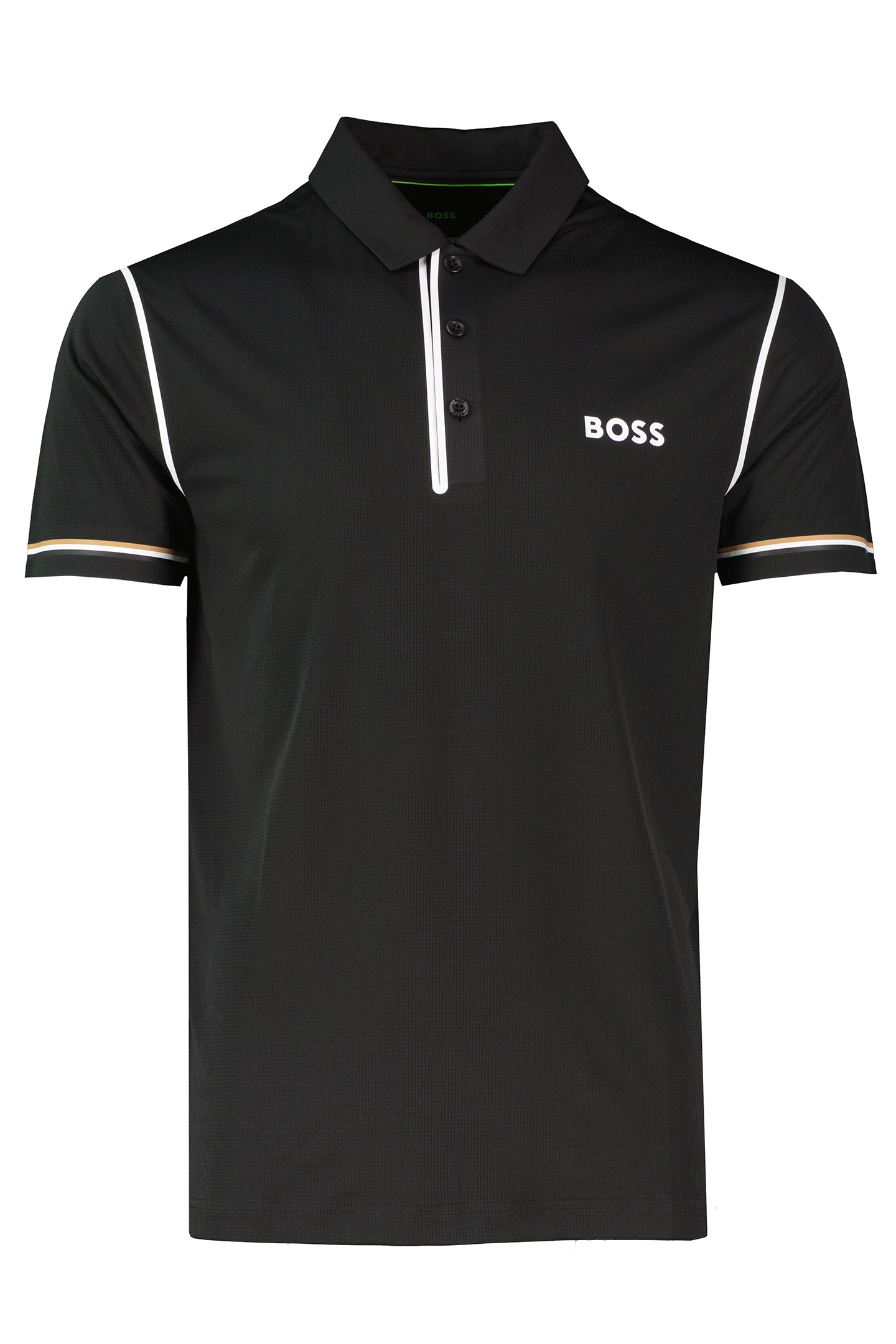 Mens BOSS Green Paddytech GOC Black Polo Shirt