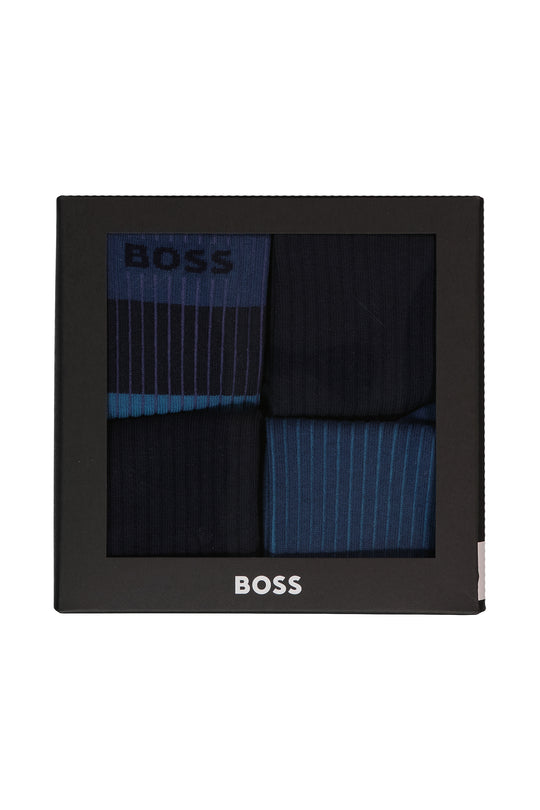 Men's BOSS Black 4 Pack Gift Set Blue Socks